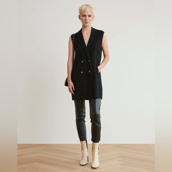 RW&CO Long Double-Breasted Knit Vest L nwt - Picture 2 of 8